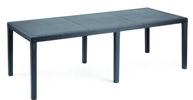 Gartentisch Esstisch Gartenmöbel Tisch Kunststofftisch XL QUEEN 220x90cm, grau