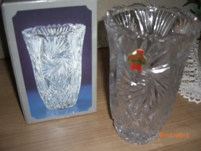 Bavarian Crystal - Vase 19 cm - Anna-Hütte - Bleikristall - 24%PbO - NEU -