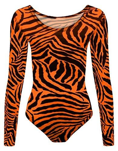 Loxdonz Long Sleeve Leotard for Girls Toddler Gymnastics, Neon Orange, Size