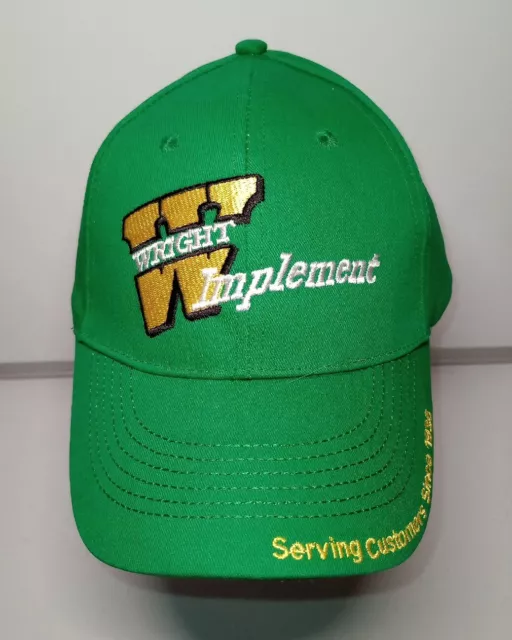 Wright Implement Kentucky John Deere Green Strapback Baseball Style Hat Cap NWoT