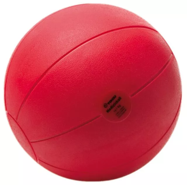 TOGU Medizinball Fitnessball Gewichtsball Rehaball aus Ruton 21 cm, 1,0 kg, ROT