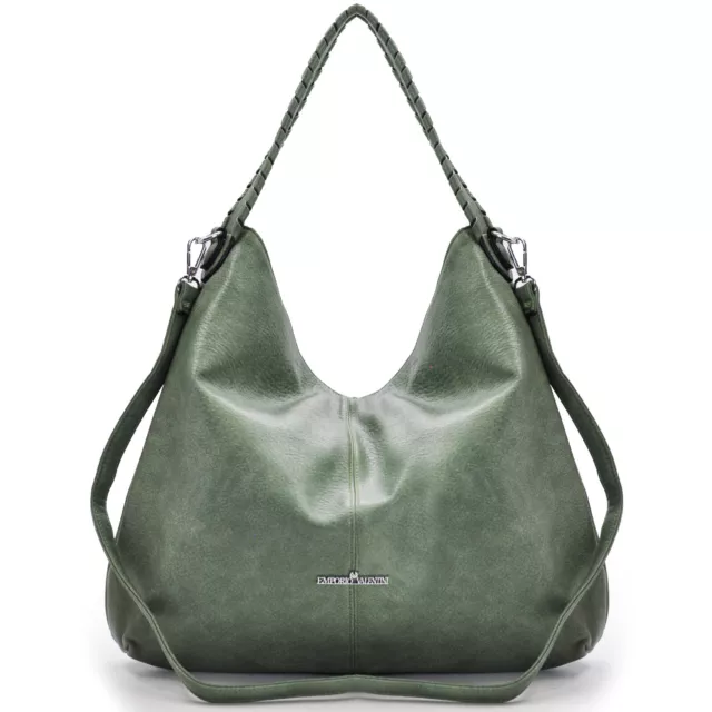 Emporio Valentini Tasche Frau sacco Hobo Leder Groß Schulter Einzigen Handgriff