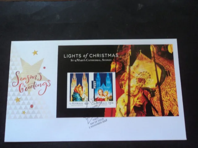 Australia First Day Cover FDC 2017 Lights of Christmas minisheet