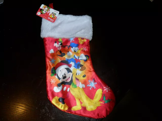 New Disney Mickey Mouse Pluto Donald Duck Goofy Christmas 18 In Stocking