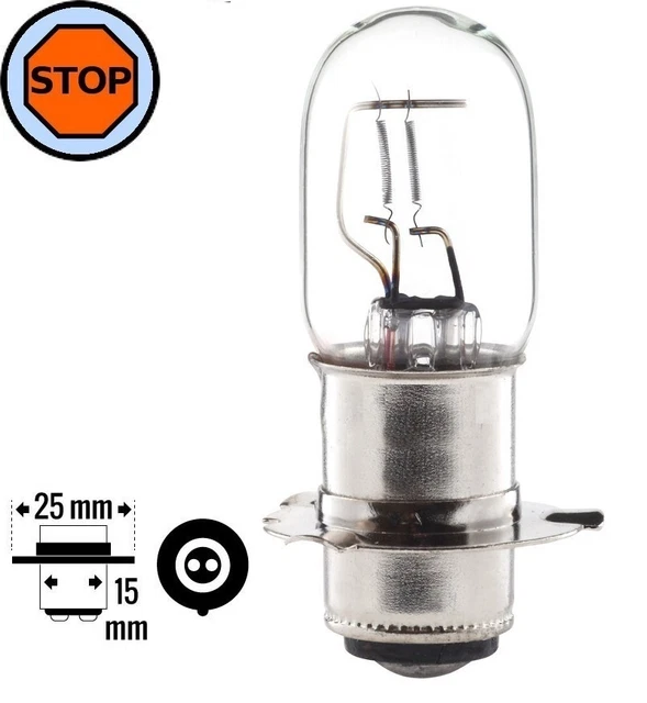 Ampoule Moto 12V 25W P26S - Pour Phare Cyclomoteur, Scooter, Mobylettes - Remplacement Standard