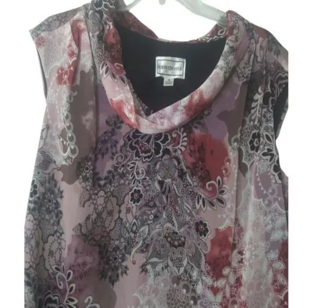 VINTAGE KARIN STEVENS 2 Piece Purple Floral Chiffon Skirt Set Size 16 ...