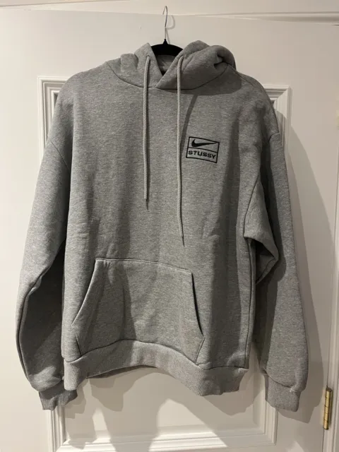 Nike Stussy Hoodie Grey Size Small (minor unnoticeable rip)