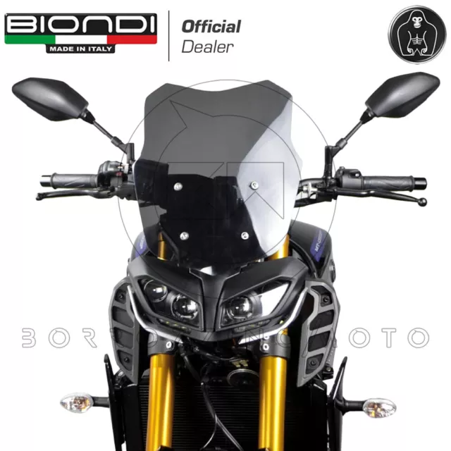 Biondi Parabrezza Basso Cupolino Fumè Scuro Yamaha Mt09 Mt-09 2017 2018 2019