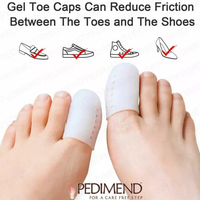 PEDIMEND™ 4 STCK. Big Toe Protector Silikon Gel Zehenabdeckung Kappen große Größe Röhren