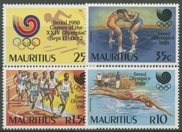 Mauritius 1988 Olympische Spiele Seoul Ringen Schwimmen 674/77 postfrisch