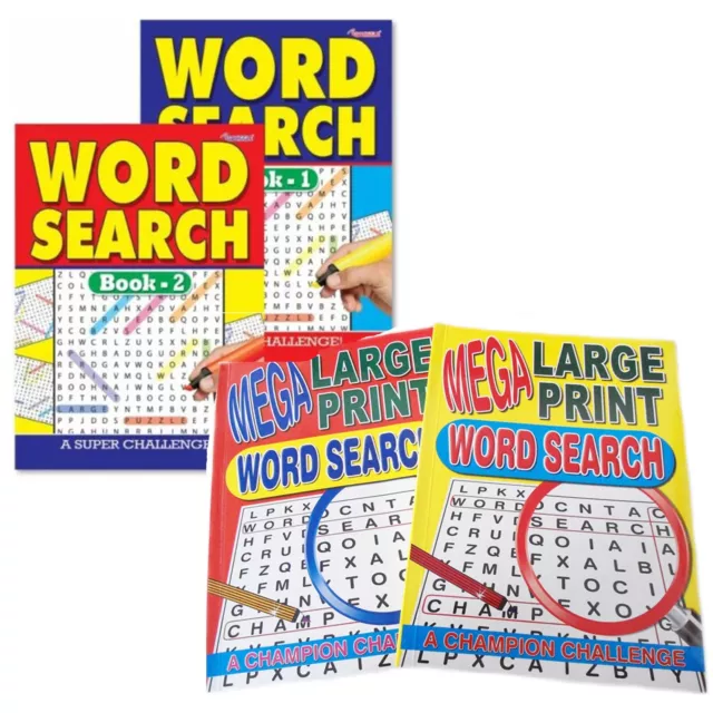 2 WORD SEARCH Book Puzzle MEGA LARGE Print A4 Learning Top Brain