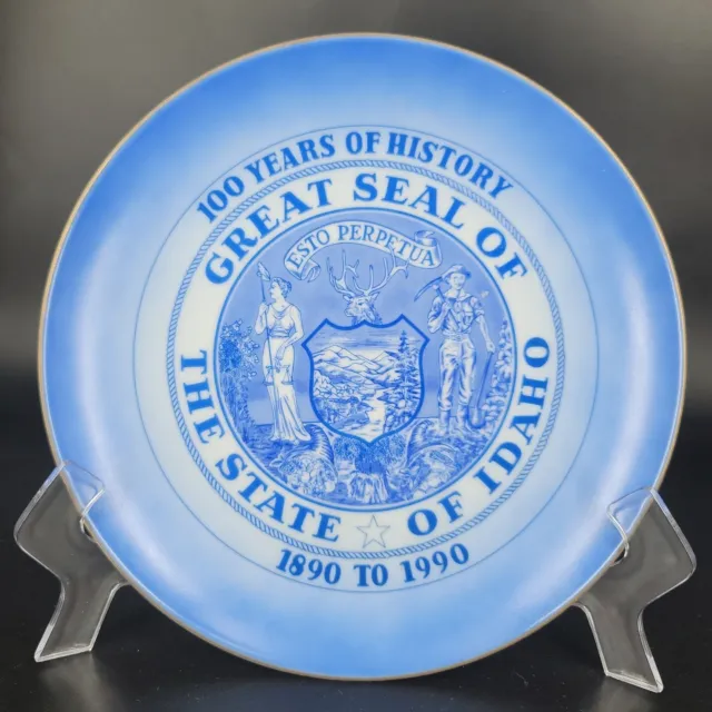 VTG Collectible Plate Idaho Souvenir Co Great Seal of The State of Idaho. Blue