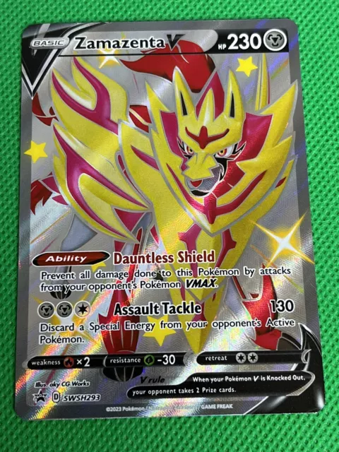 Zamazenta V Shiny Full Art Ultra Rare Foil SWSH293 Pokemon Black Star Promo  NM