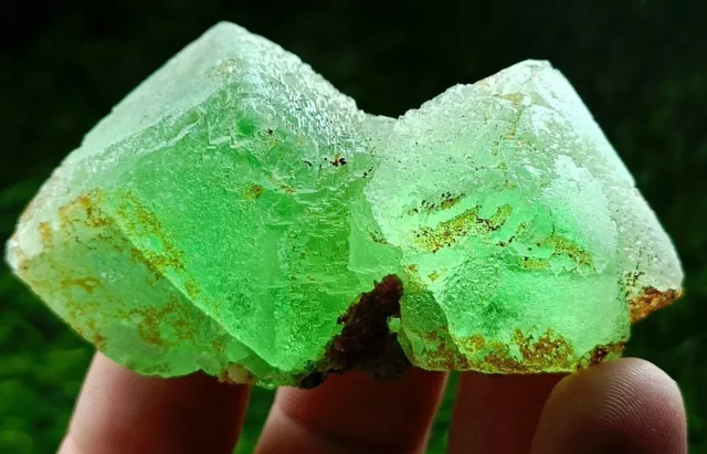 100-gm Natural Green Fluorite Twin Crystals with nice formation - skardu, PK