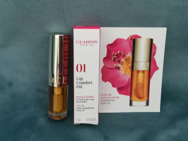 Clarins Lip Comfort Oil 01 Honey - Travel Size 1.4ml Brand New in Box