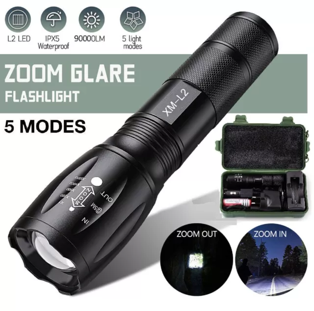 Super Bright CREE LED Rechargeable Power Tactical Flashlight Torch Flash Light