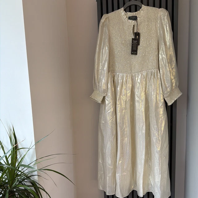 slim fit dress slacks Wyse Cream Broderie/Lace Dress