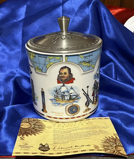 Lebkuchen Schmidt Edition 2006-Seltmann Weiden Porcelain Deco Jar Pewter Lid