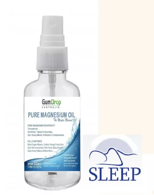 PURE MAGNESIUM OIL - 250ml Spray- Topical - Sleep Aid