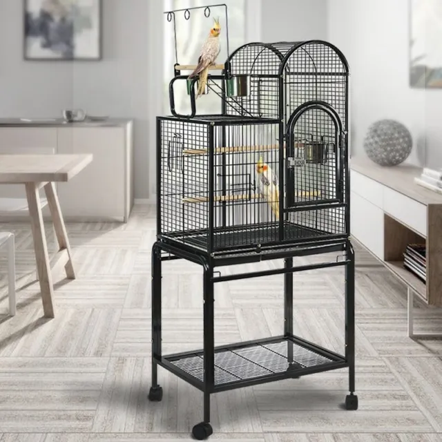 5-In-1 Parrot Aviary Bird Cage Perch Gym Playpen Hanger Toy & Stand 3-Tier 154cm