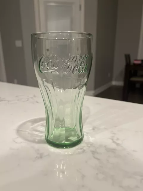 Libbey Coca-Cola Green Glass Small Glass Cup Vintage Coke