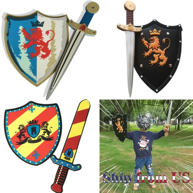 Knight Warrior Sword & Shield Foam Toys Cosplay Game Prop Costume Party For Kids