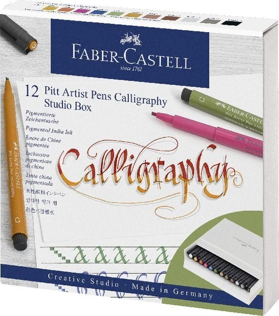 Faber-Castell Tuschestift Pitt Artist Pen Calligraphy, 12er Atelierbox | Stück