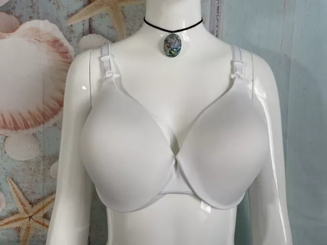 Warners This Is Not A Bra Lined Underwire Tshirt Bra Sz 38D #01593 Ivory Euc