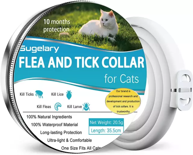 Collare Antipulci per Gatti, 100% Naturale Regolabile Collare Antiparassitario A