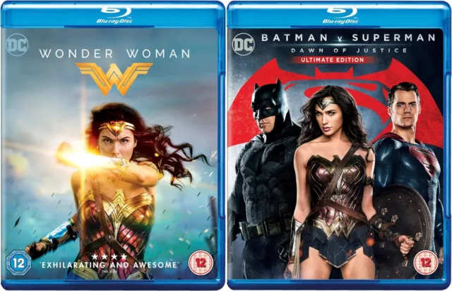 Batman v Superman Dawn of Justice + Wonder Woman DC Blu Ray Movie Film Superhero