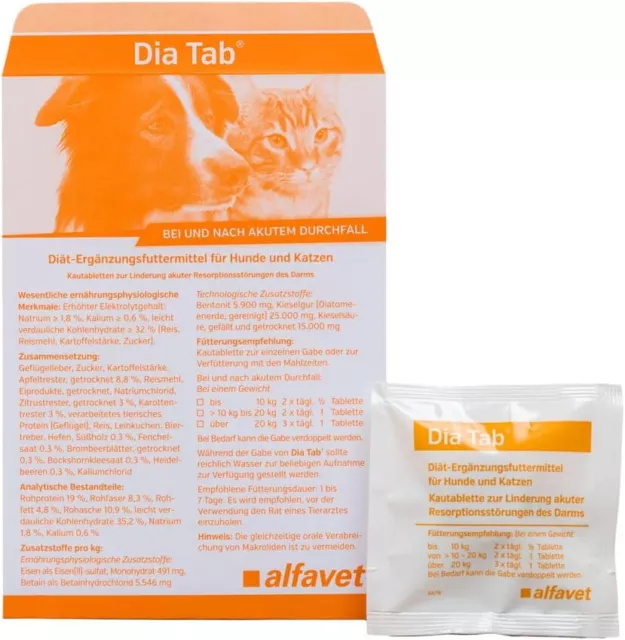 Dia Tab (20 x 5,5g) - Kautabletten für Hund & Katze bei Durchfall (240,91 €/kg)