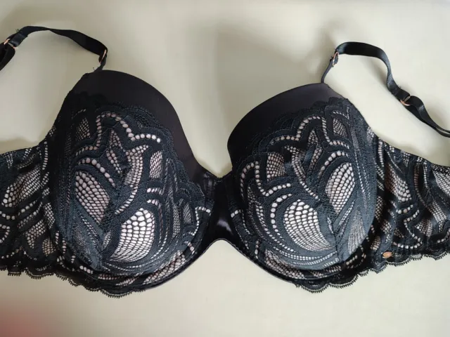 Pour Moi Madison Underwired Non Padded Lace Bow Stretch Bra Honey Size 36F  36 F