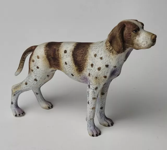 Vintage English Pointer Dog Figurine Hand Painted Detailed Porcelain Figurine EC