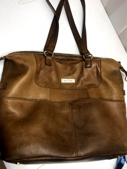 Lily Jade Diaper Bag Brown Leather Shoulder Bag