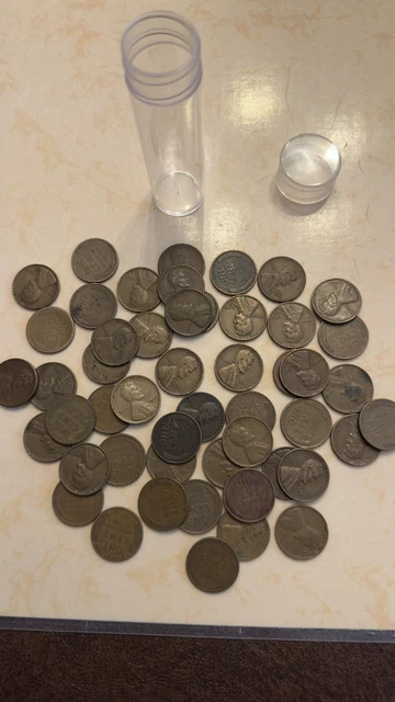 LINCOLN WHEAT CENT PENNY ROLL - Teens, 20s, 30s, 40s And 50s PDS Mints