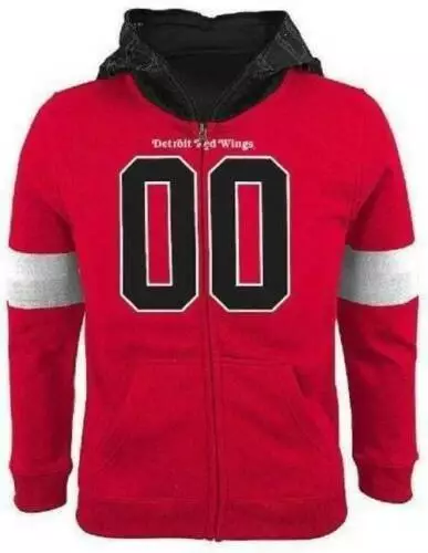 Boys Hoodie Zip Up Face Mask Costume Jacket NHL Detroit Red Wings Red $50-sz 8