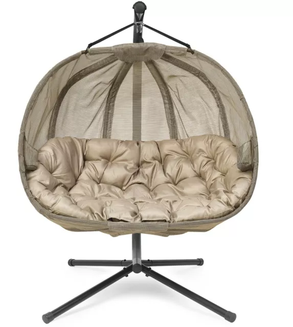 Korb Hängesessel + Kissen + Gestell Hängestuhl Lounge Hängekorb Schaukel Sessel