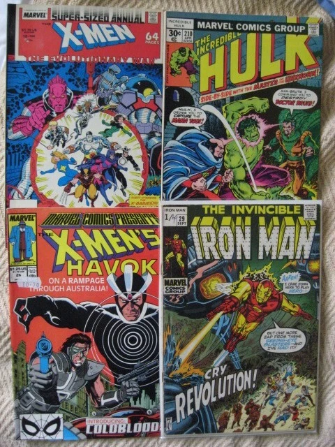 MARVEL BRONZE COMIC LOT, 70s-80s, HULK, IRON MAN,X-MEN SUPERSIZED ANNUAL M.C.P