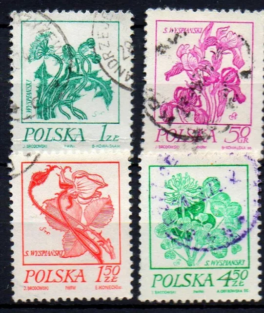 Lot of 4 good stamps Very Fine Used Poland Polska pologne  / 4 Timbres Oblitérés