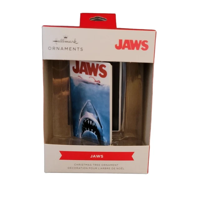 HALLMARK ORNAMENT 2021JAWSMOVIESHAPE of Miniature VHS Tape in Clam