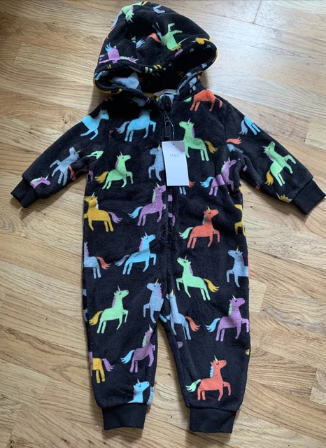 BNWT Girls M&S All In One Unicorn Pyjamas Long Sleeve/Leg 18-24 months