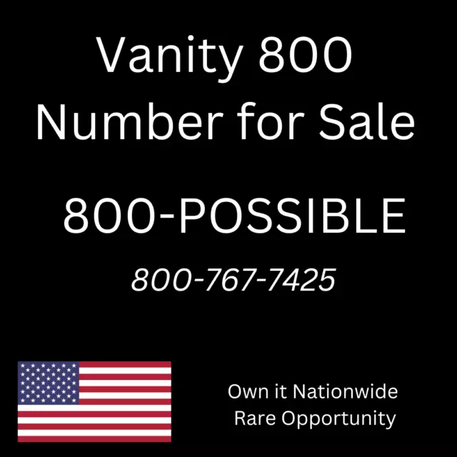 RARE - Toll Free Phone 800 Number 800-Possible - Don't Miss This