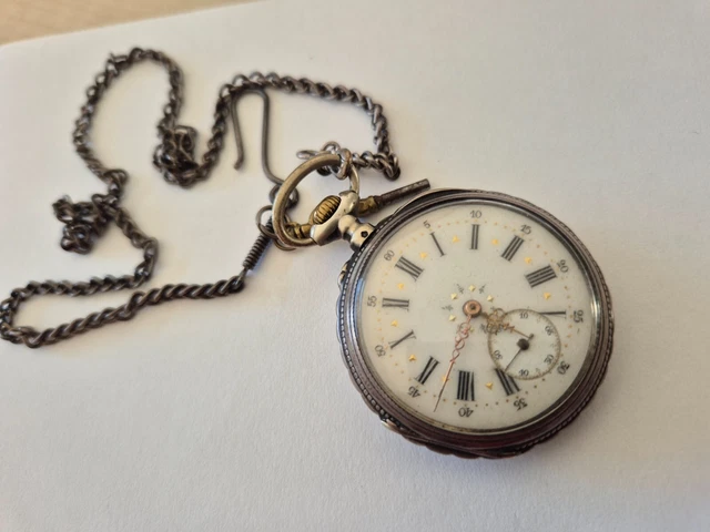 MONTRE GOUSSET HOMME ancienne Argent Henry A Mer Medaillé remontoir