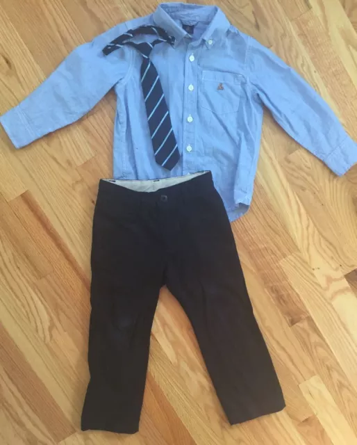 BABY GAP 3pc Outfit Lot - UNIFORM PANTS, BUTTON-DOWN DRESS SHIRT, NECK TIE 4 YRS