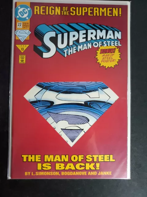 Superman: The Man of Steel #22 [Die-Cut Cover] 1993, DC Reign Supermen