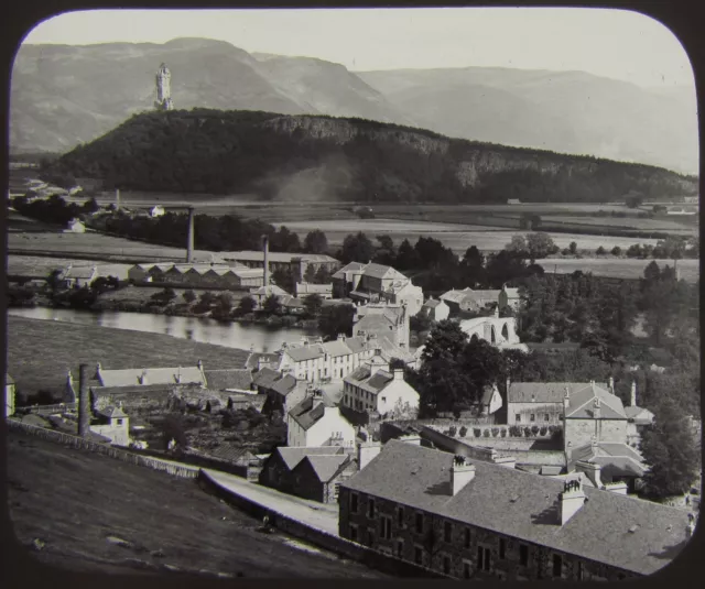VIKTORIANISCHE GWW Glas magische Laterne Rutsche ABBEY CRAIG STIRLING C1890 SCHOTTLAND