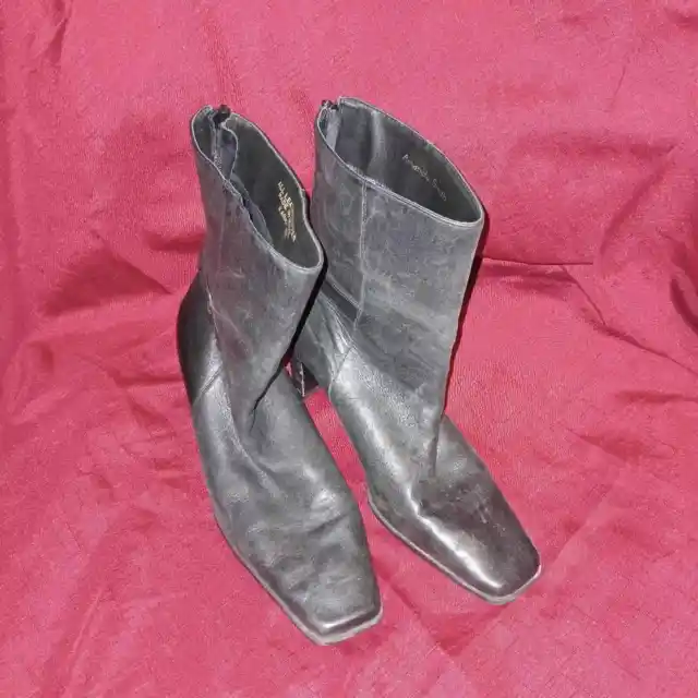 Ladies Amanda Smith Black Leather Mid-Calf Shoe-boot, 8M, Karma, Brazil made