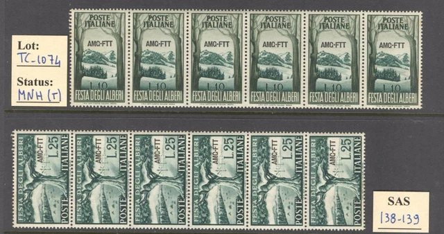 TC_1074. TRIESTE. Blocks (6) of 1951 "FESTA DEGLI ALBERI" set. MNH