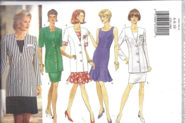 4335 UNCUT Vintage Butterick SEWING Pattern Misses Suit Semi Fitted Jacket Dress