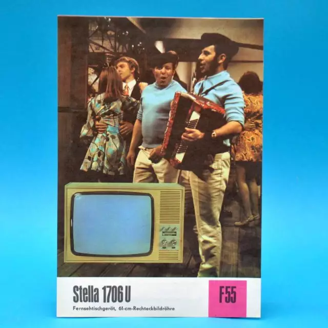 Fernsehtischgerät Stella 1706 U DDR 1974 61-Röhre | Prospekt Werbung DEWAG F55